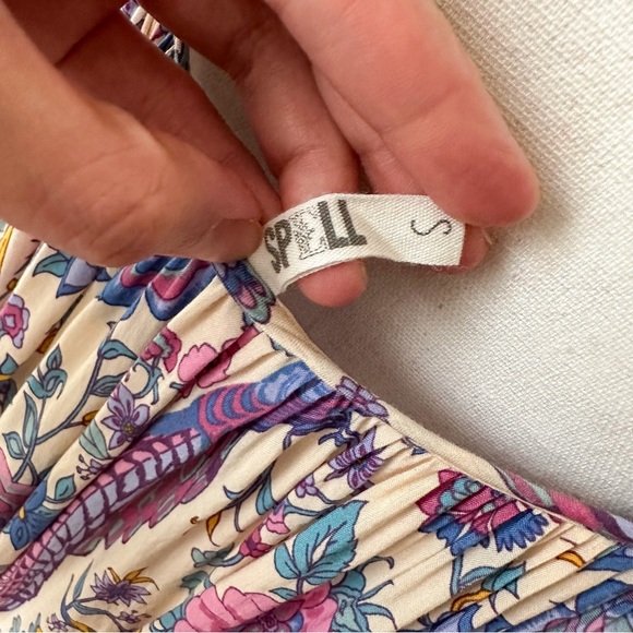 🌸 SPELL 🌸 Lovebird Strappy Midi Dress SMALL - Picture 7 of 10